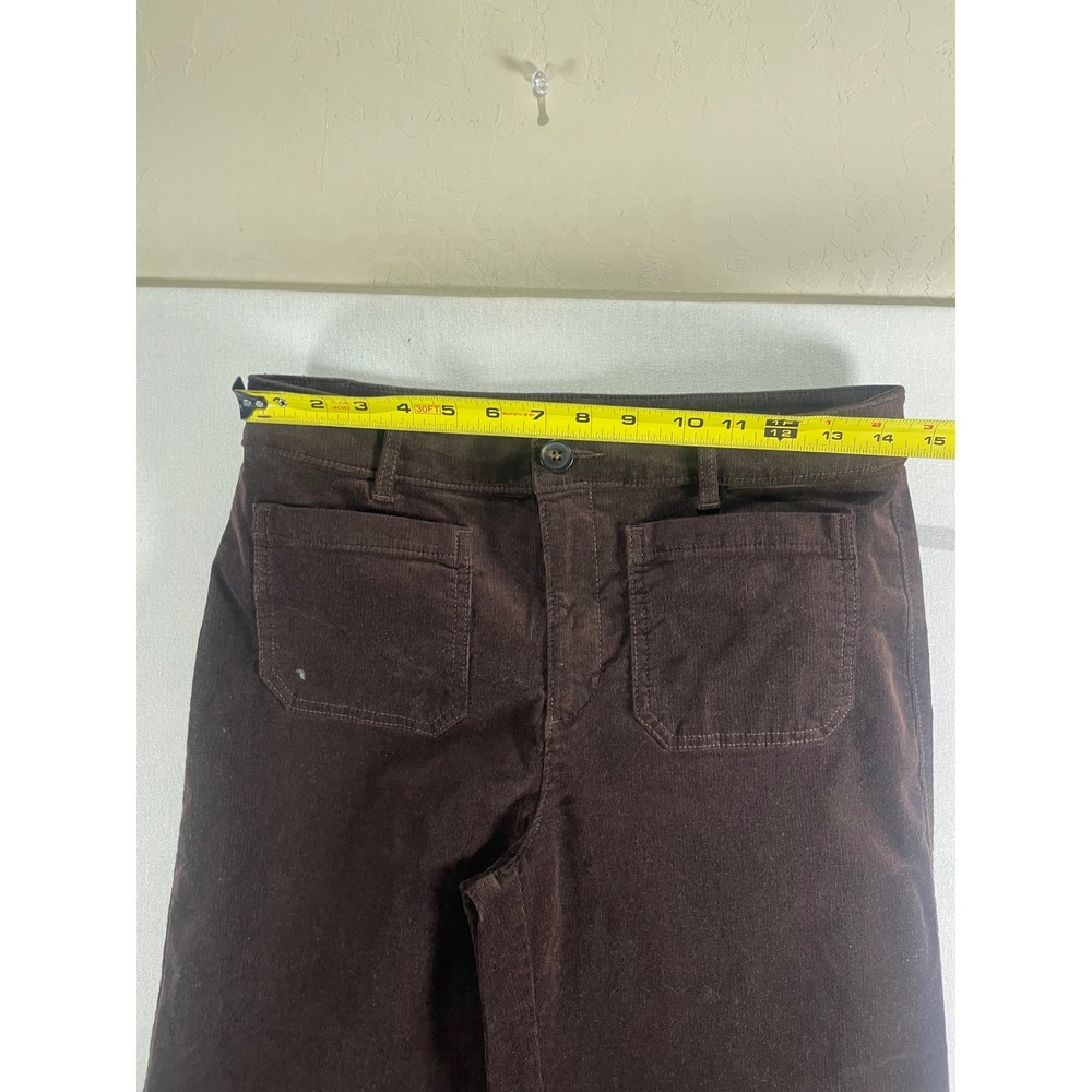Loft The Palmer Wide Leg‎ Corduroy Pants Brown High Rise Patch Pocket Size 6 - Picture 8 of 9